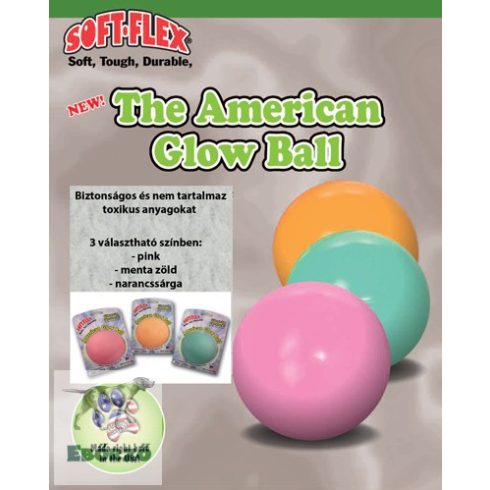Soft-Flex világítós labda (narancssárga) - Glow Ball 9 cm