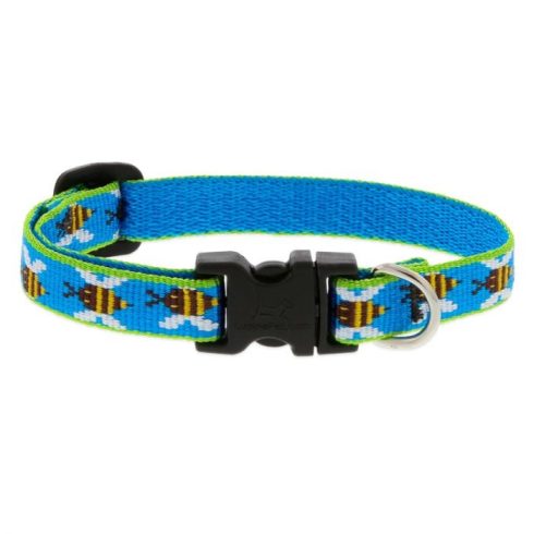 Lupine Microbatch Collection Blue Bees Adjustable Collar 1,25 cm width 26-40 cm -  For Small Dogs