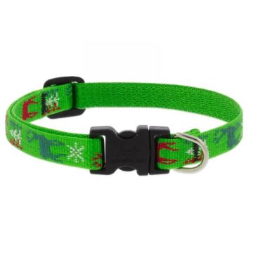   Lupine Original Collection Happy Holisays-Green Adjustable Collar 1,25 cm width 21-30 cm -  For Small Dogs