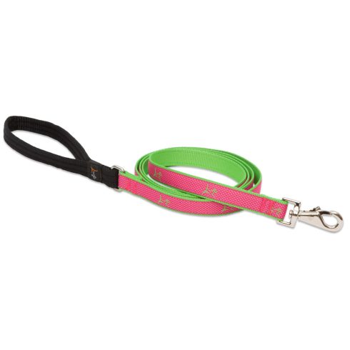 Lupine Club Collection Bermuda Pink Padded Handle Leash 1,9 cm width 183 cm - For widest range is dog sizes