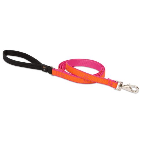 Lupine Club Collection Sunset Orange Padded Handle Leash 1,9 cm width 183 cm - For widest range is dog sizes