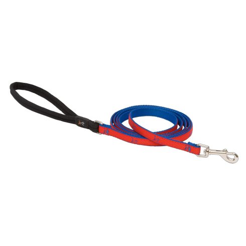 Lupine Club Collection Detby Red Padded Handle Leash 1,25 cm width 183 cm - For Small Dogs