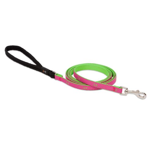 Lupine Club Collection Bermuda Pink Padded Handle Leash 1,25 cm width 183 cm - For Small Dogs