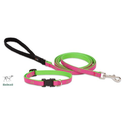 Lupine Club Collection Bermuda Pink Padded Handle Leash 1,25 cm width 183 cm - For Small Dogs