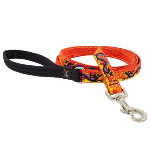 Lupine Microbatch Collection Lucky Dragon Padded Handle Leash 1,9 cm width 183 cm - For widest range is dog sizes