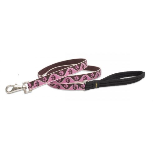 Lupine Original Designs Tickled Pink Padded Handle Leash 1,9 cm width 122 cm - For widest range is dog sizes