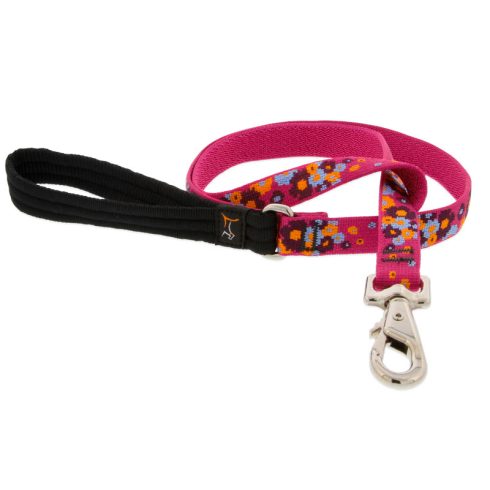 Lupine Microbatch Collection Plum Pretty Padded Handle Leash 1,9 cm width 122 cm - For widest range is dog sizes