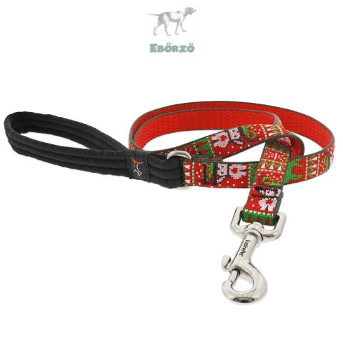 Lupine Original Designs Christmas Cheer Padded Handle Leash 1,9 cm width 183 cm - For widest range is dog sizes