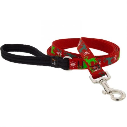 Lupine Microbatch Collection Happy Holidays - Red Padded Handle Leash 1,9 cm width 183 cm - For widest range is dog sizes
