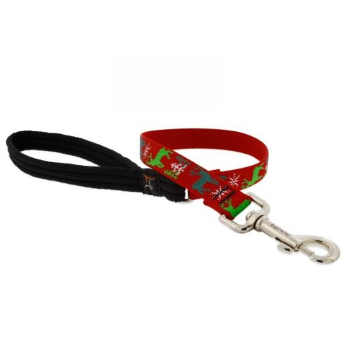Lupine Microbatch Collection Happy Holidays - Red Padded Handle Leash 1,9 cm width 61 cm - For widest range is dog sizes
