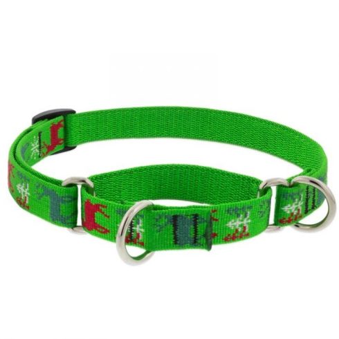 Lupine Original Collection Happy Holidays - Green Martingale Training Collar 1,9 cm width 36-51 cm -  For Medium Dogs