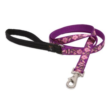   Lupine Original Designs Rose Garden Padded Handle Leash 1,9 cm width 183 cm - For widest range is dog sizes