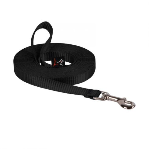 Lupine Basic Solids Black Extra-Long Training Lead/Leash 1,25 cm width 457 cm lenght  - for Puppy and Small Dogs