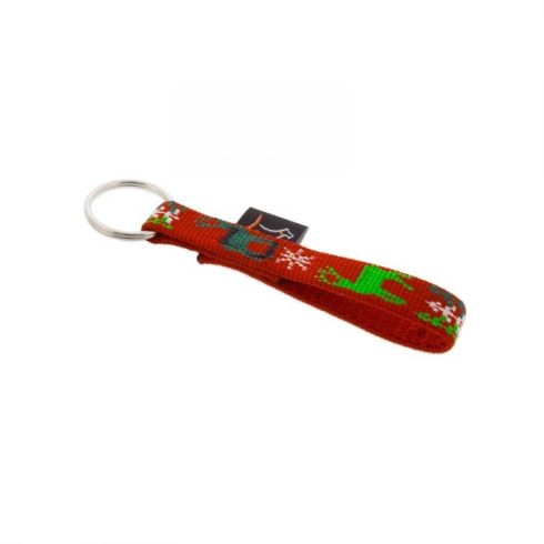 Lupine Split ring Keychain Happy Holidays - Red 1,25 cm wide
