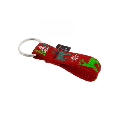 Lupine Split ring Keychain Happy Holidays - Red 1,9 cm wide