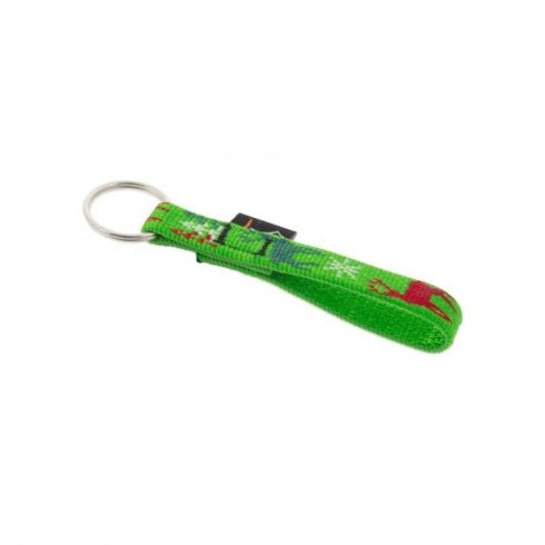 Lupine Split ring Keychain Happy Holidays - Green 1,25 cm wide