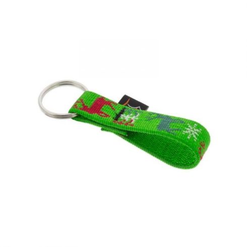 Lupine Split ring Keychain Happy Holidays - Green 1,9 cm wide
