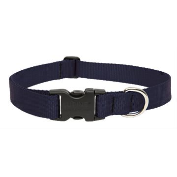   Lupine Basics Solids Black Adjustable Collar 2,5 cm width 41-71 cm -  For Medium and Larger Dogs