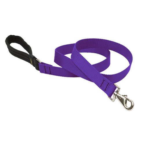 Lupine Basics Solids Purple Padded Handle Leash 2,5 cm width 183 cm -  For Medium and Larger Dogs