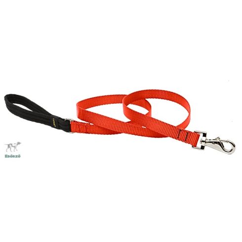 Lupine Basics Solids Blaze Orange Padded Handle Leash 1,9 cm width 122 cm -  For the widest range is dog sizes