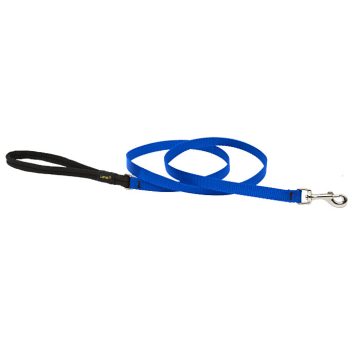  Lupine Basics Solids Blue Padded Handle Leash 1,25 cm width 183 cm -  For Small Dogs
