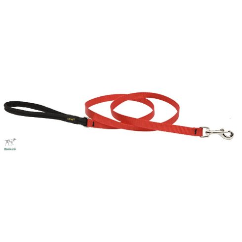 Lupine Basics Solids Red Padded Handle Leash 1,25 cm width 183 cm -  For Small Dogs