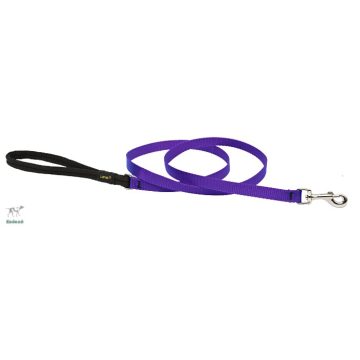   Lupine Basics Solids Purple Padded Handle Leash 1,25 cm width 122 cm -  For Small Dogs