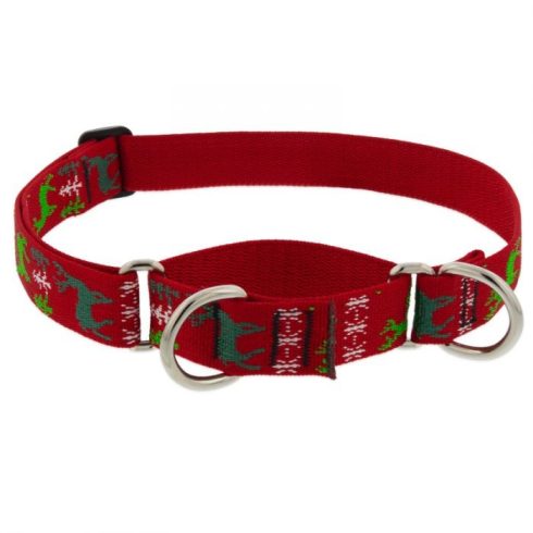 Lupine Original Collection Happy Holidays - Red Martingale Training Collar 2,5 cm width 49-68 cm -  For Medium and Larger Dogs