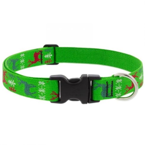 Lupine Original Collection Happy Holidays - Green Adjustable Collar 2,5 cm width 41-71 cm -  For Medium and Larger Dogs