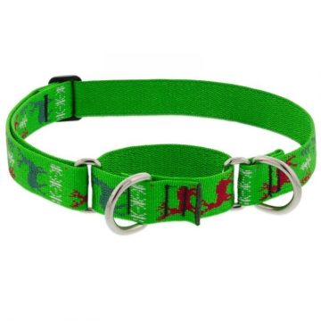   Lupine Original Collection Happy Holidays - Green Martingale Training Collar 2,5 cm width 49-68 cm -  For Medium and Larger Dogs