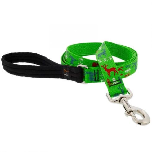 Lupine Microbatch Collection Happy Holidays - Green Padded Handle Leash 2,5 cm width 183 cm - For medium and larger dogs